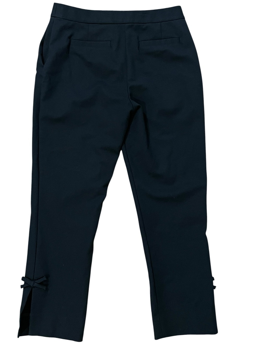 Kate Spade Grant Straight Leg Cropped Pants With Slits And Bows Black Size 4 - Picture 7 of 10